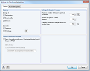 Settings for Nonlinear Calculation