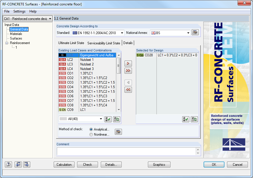 RF-CONCRETE Surfaces General Data