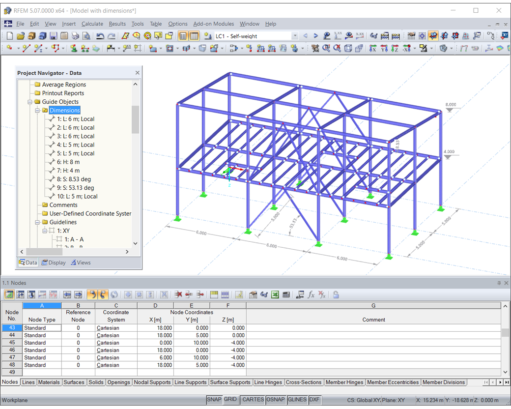Guidelines (Axes) and Dimensions