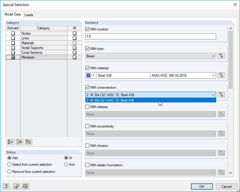 Selection Criteria for Graphical Selection