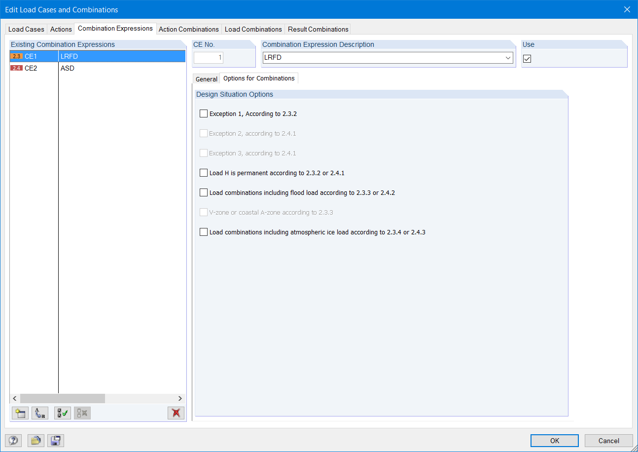 Reduce Load Cases in Combinations
