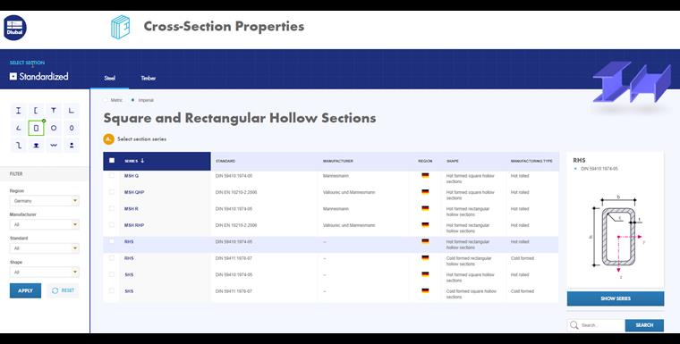 Dlubal Online Service with Comprehensive Cross-Section Libraries and Determination of Cross-Section Values for Structural Analysis and Design
