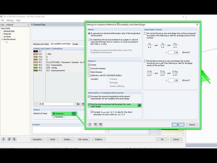 RF-CONCRETE Surfaces: Finding Economical Reinforcement for Crack Width Design