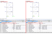 Comparing Total Earthquake Force: Without Considering (Left) and with Considering Nonlinearity (Right)