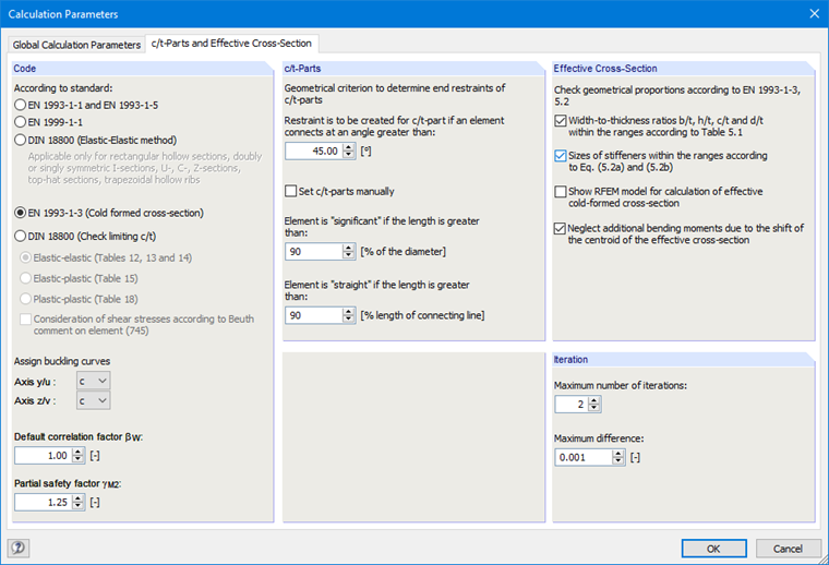 Calculation Parameters