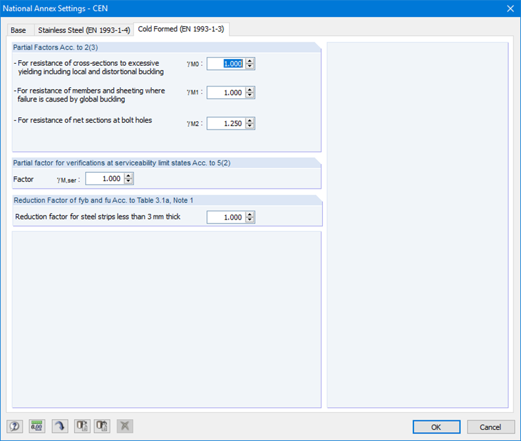 Parameters of National Annex