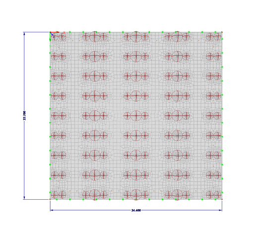 Base Plate with FE Mesh Refinements and Shelf Support Loads