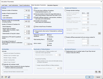 Dialog Box Calculation Parameters