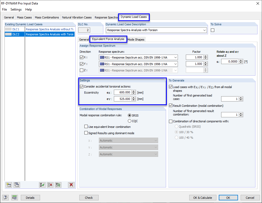 Activating Accidental Torsional Actions in RF-/DYNAM Pro