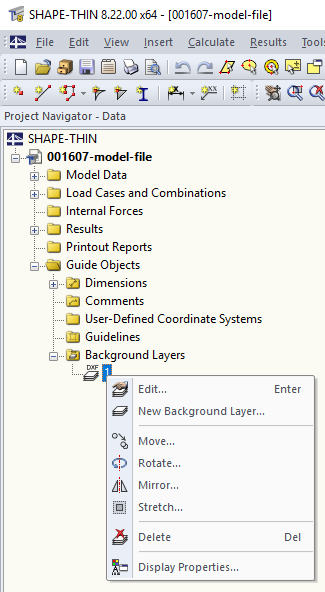 Project Navigator - Data, Background Layer