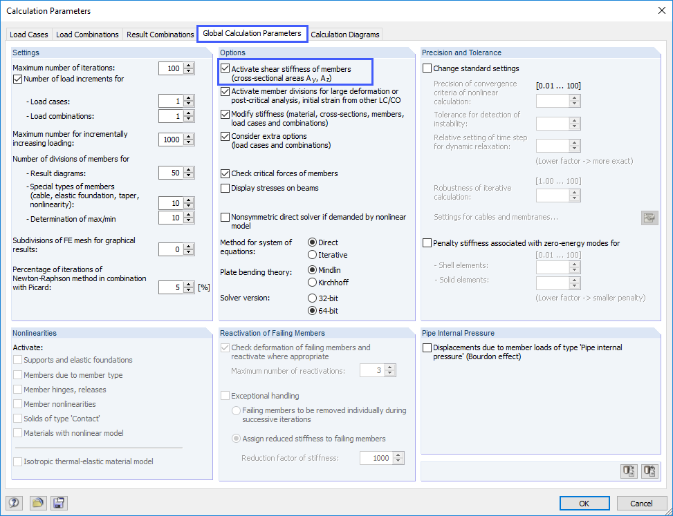 Considering Shear Deformation in RFEM and RSTAB