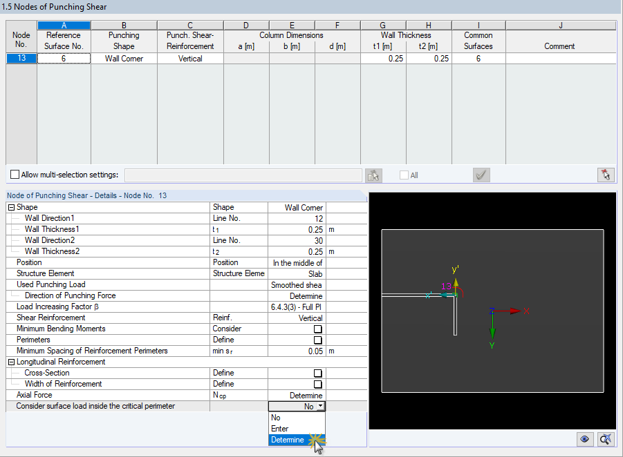 Input Table 1.5 Nodes of Punching Shear