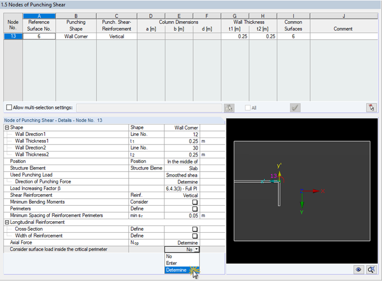 Input Table 1.5 Nodes of Punching Shear