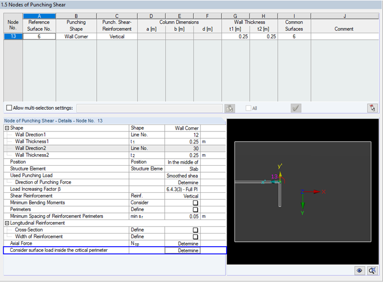Setting for Determining and Considering Surface Load Inside Critical Perimeter Automatically