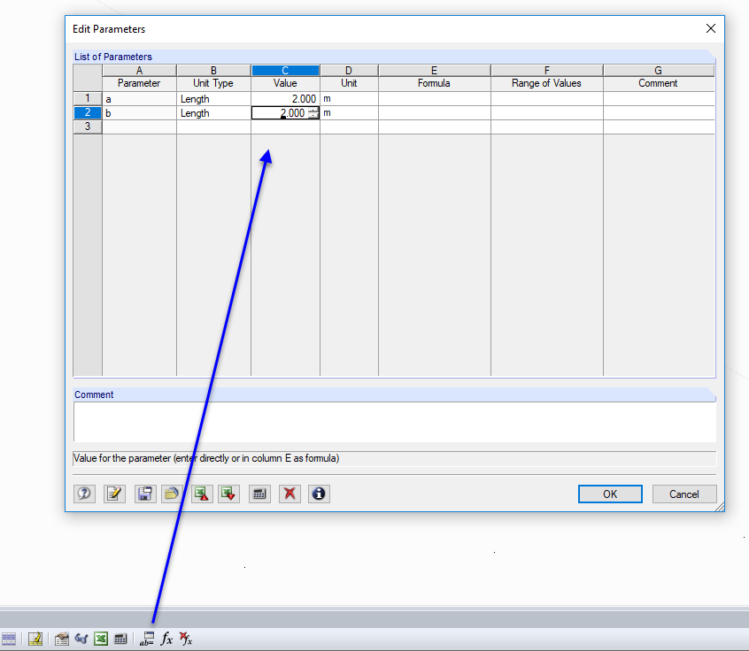 Creating Parameters "a" and "b"