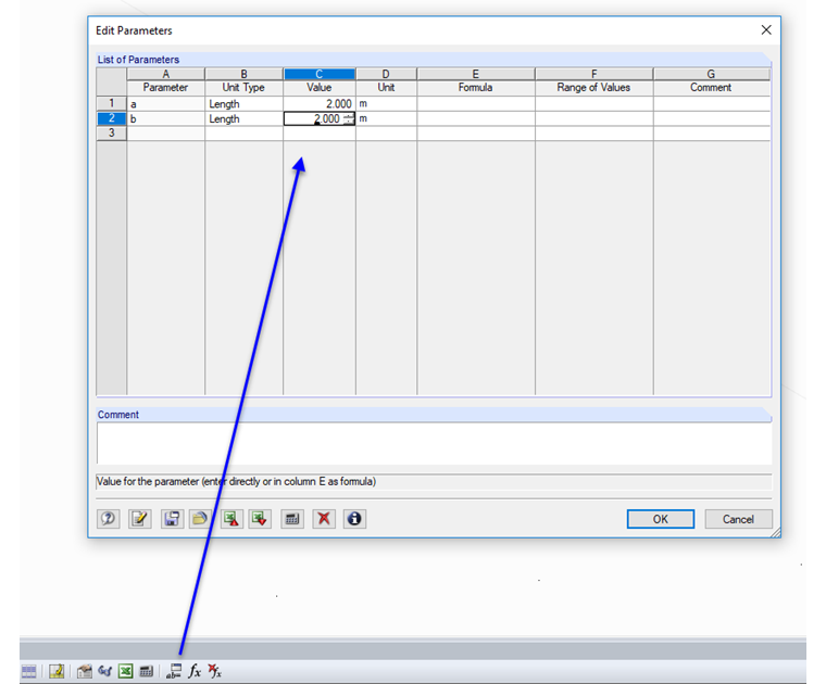 Creating Parameters "a" and "b"