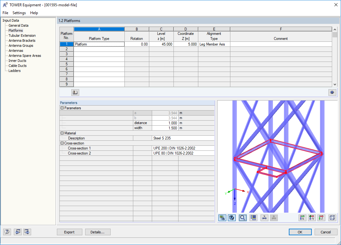 Inserted Platform in RF-/TOWER Equipment