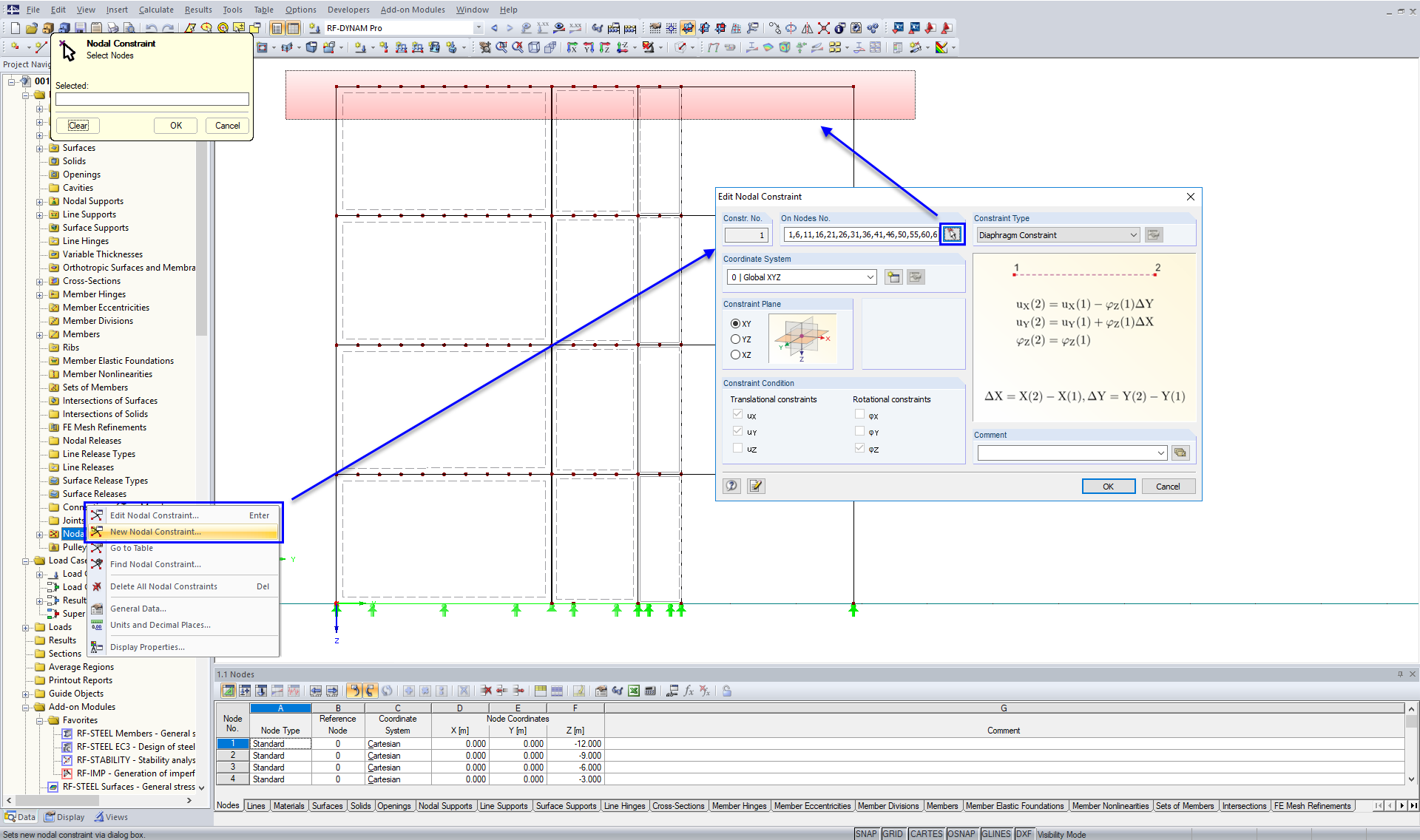 Defining Nodal Constraints