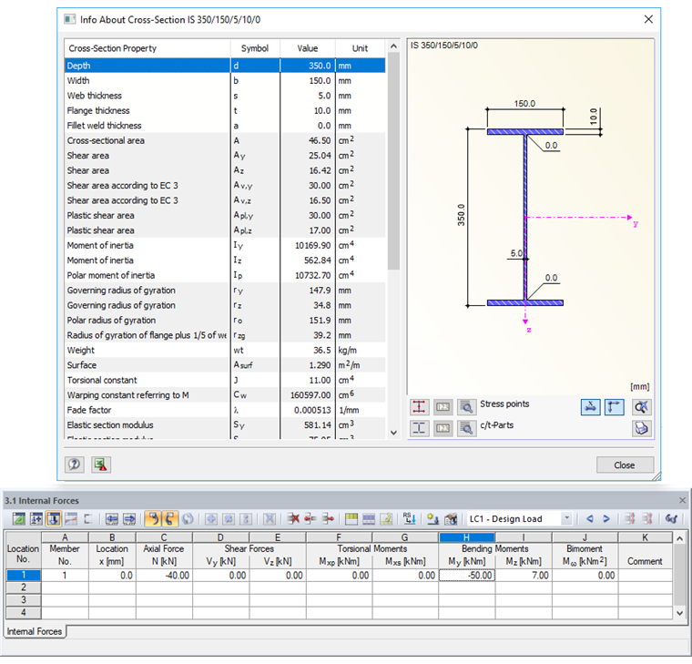 Cross-Section and Internal Forces