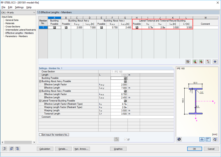 Input Window of RF-/STEEL EC3