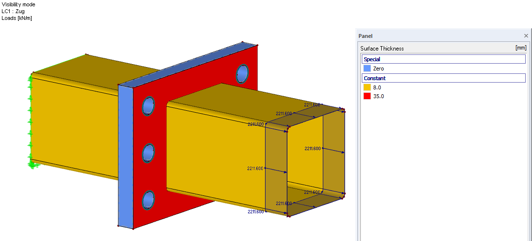 Surface Thicknesses and Loads