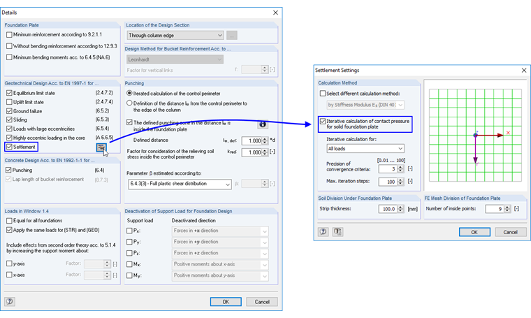 Settings for Settlement Calculation