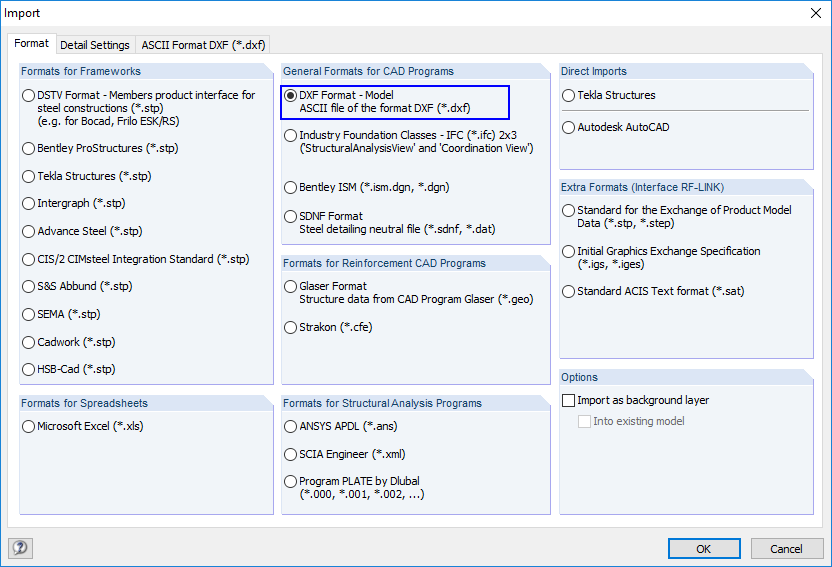 Importing DXF File as Lines