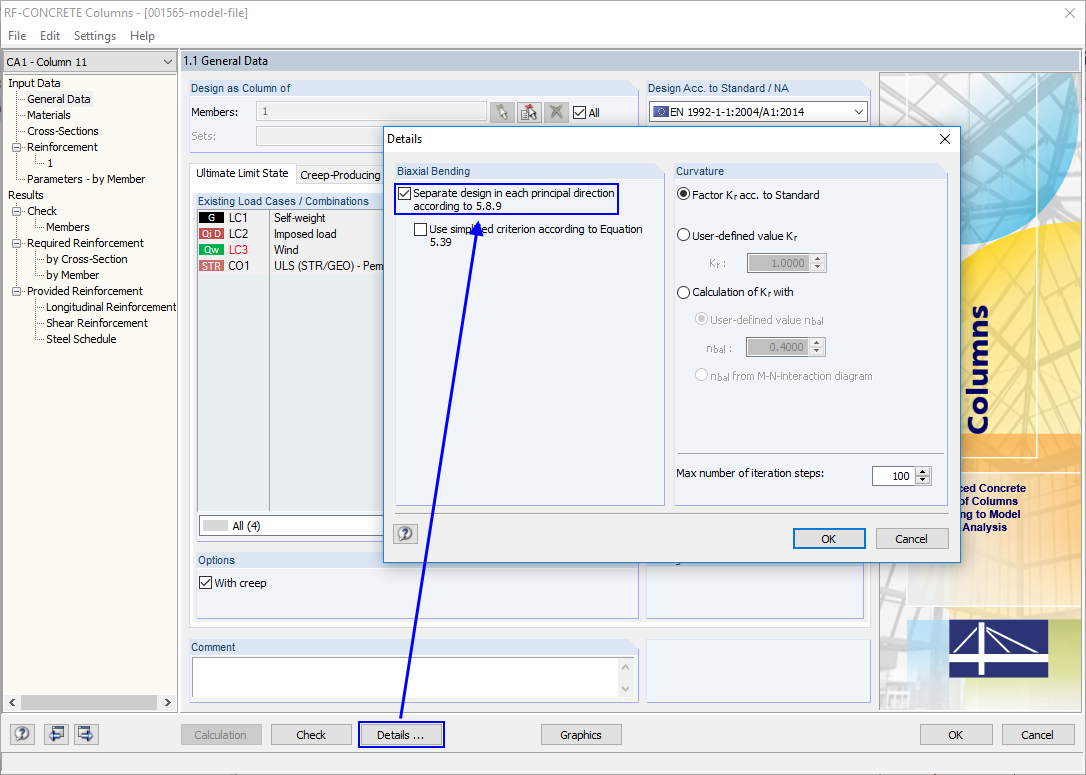 Activating Separate Design According to EN 1992-1-1 5.8.9(2)