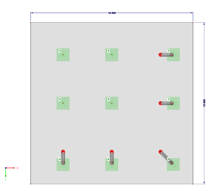 Ground Plan of Concrete Slab on Nine Bored Piles