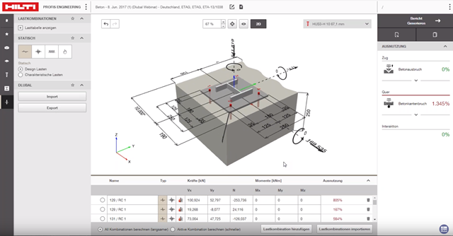 Synergy Effects by Coupling RFEM with Hilti PROFIS Engineering to Design Support Anchorages