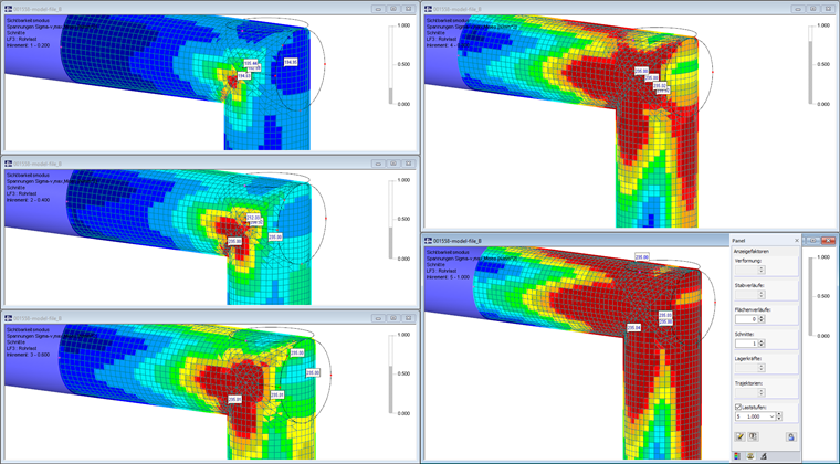 Plasticizing of Material in Five Load Steps