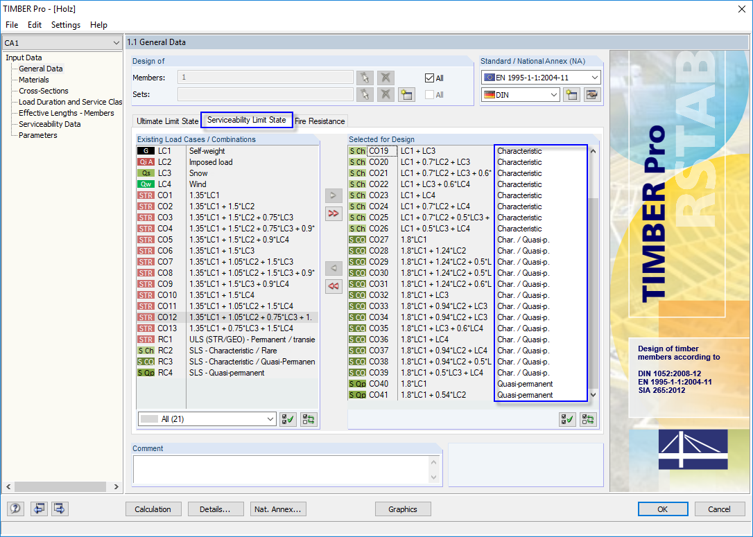 Assignment of Design Situation for Serviceability Limit State