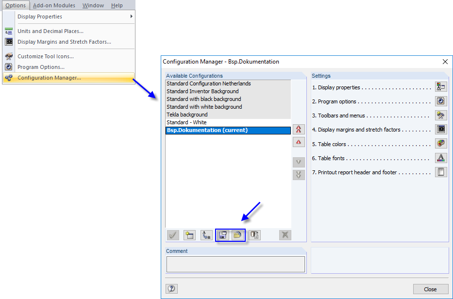 Save and Import Configuration