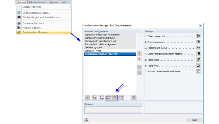 Save and Import Configuration