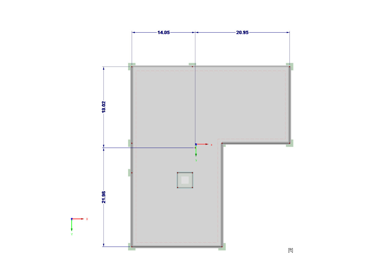 Position of Center of Gravity in [ft]