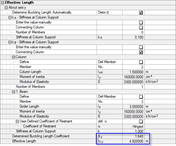 Results of Effective Length Calculation in RF-CONCRETE Columns