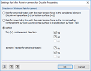 Setting: User-Defined Reinforcement Direction 