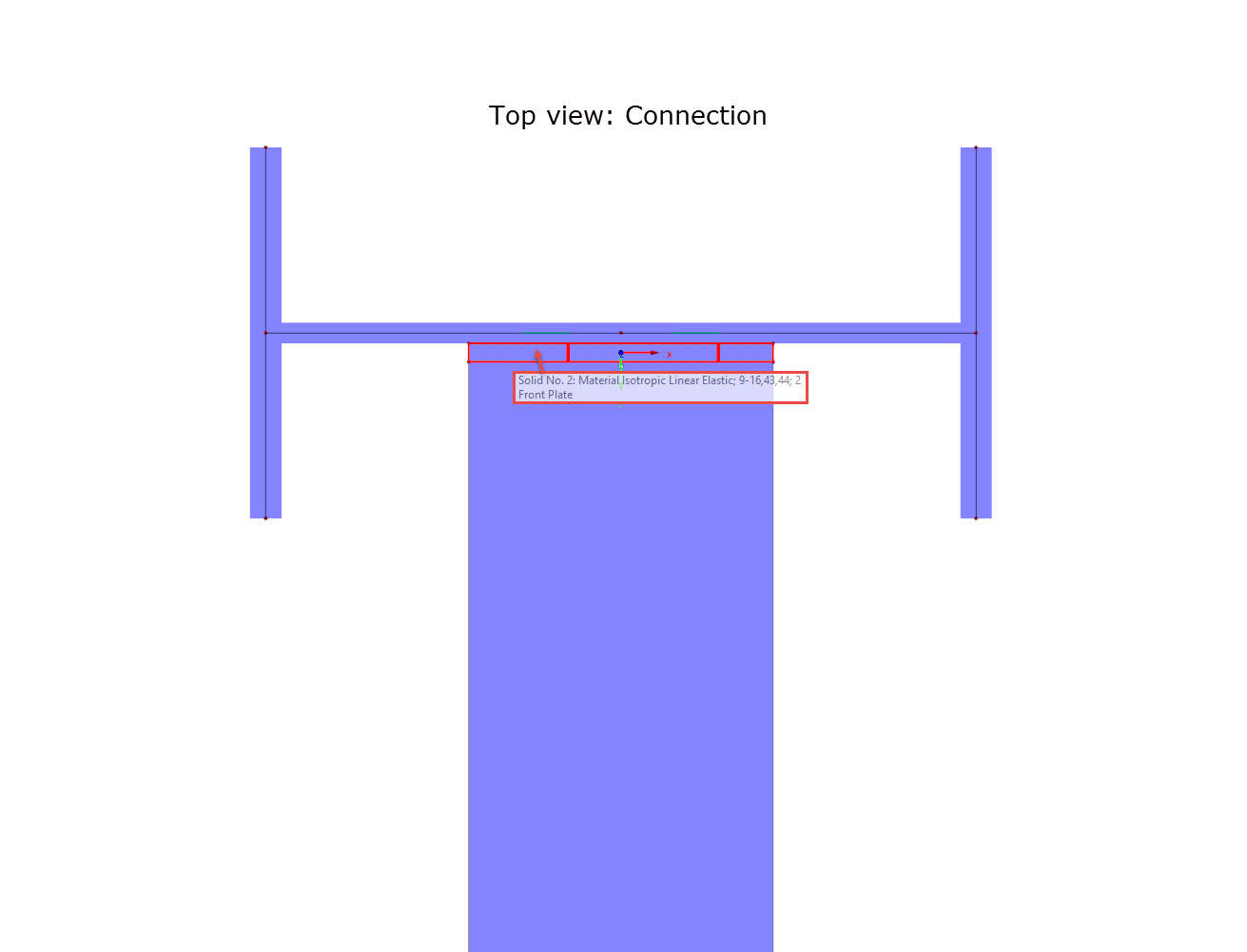 Top View of Connection in Z-Direction