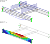 My in Beam (Above) and Critical Buckling Load Factor in RF-STABILITY (Below)