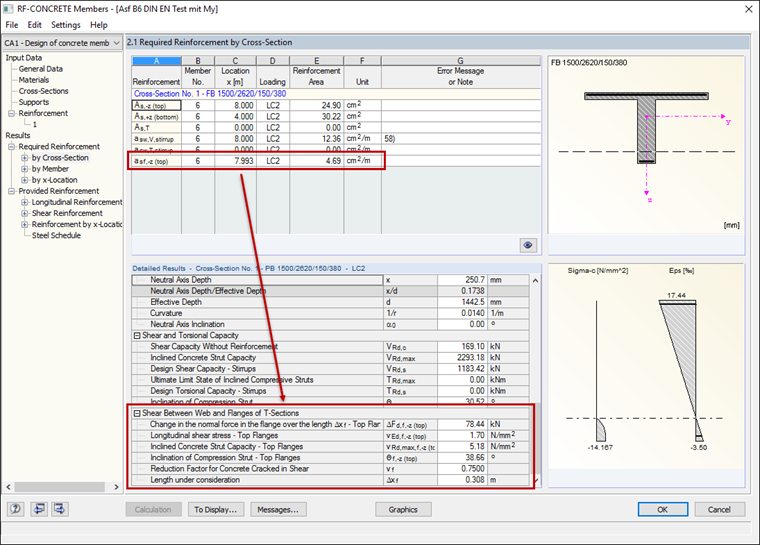 Result Output for Shear Joint Design
