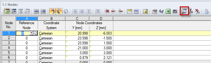 [Edit Parameters] Button in Table Toolbar