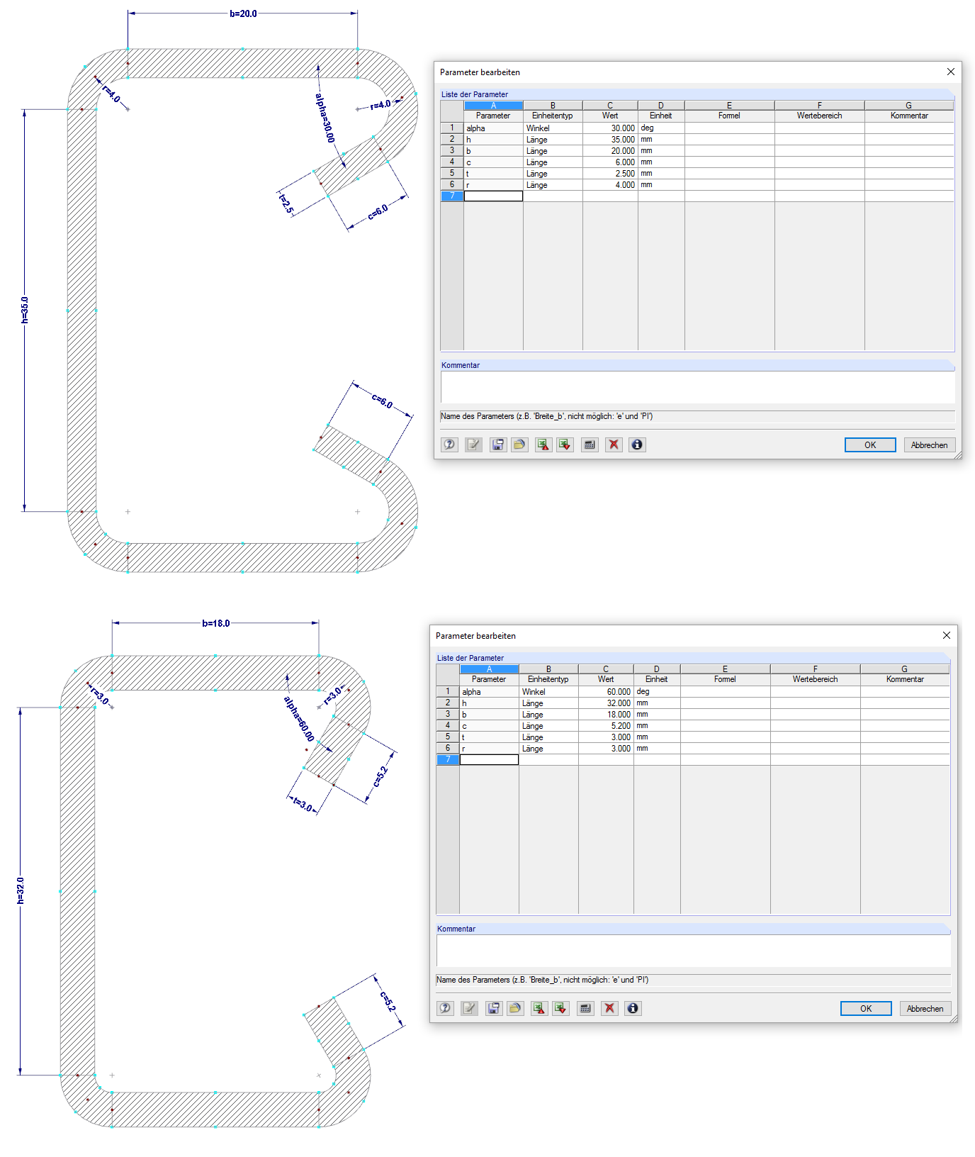 Modifying Dimensions Using Parameters