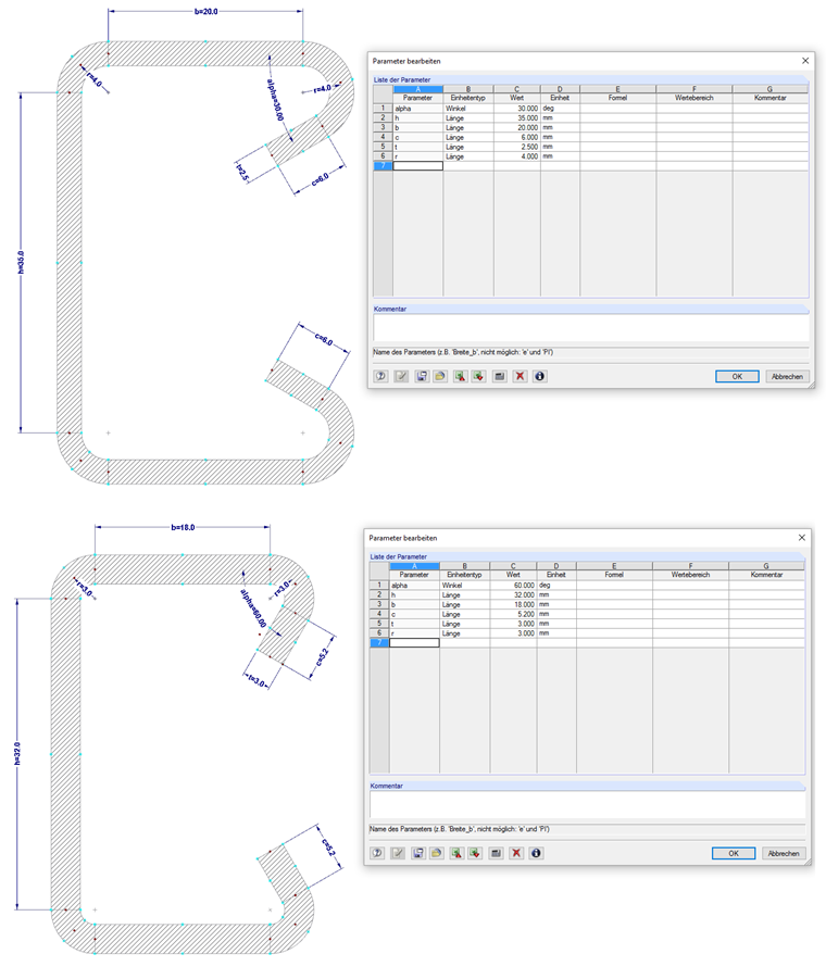 Modifying Dimensions Using Parameters