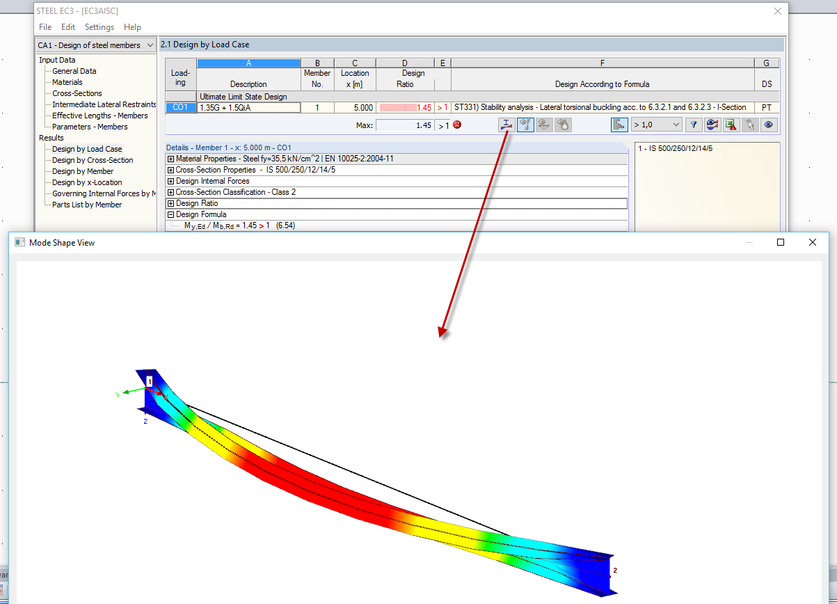Results and Mode Shape of EC-3 Design