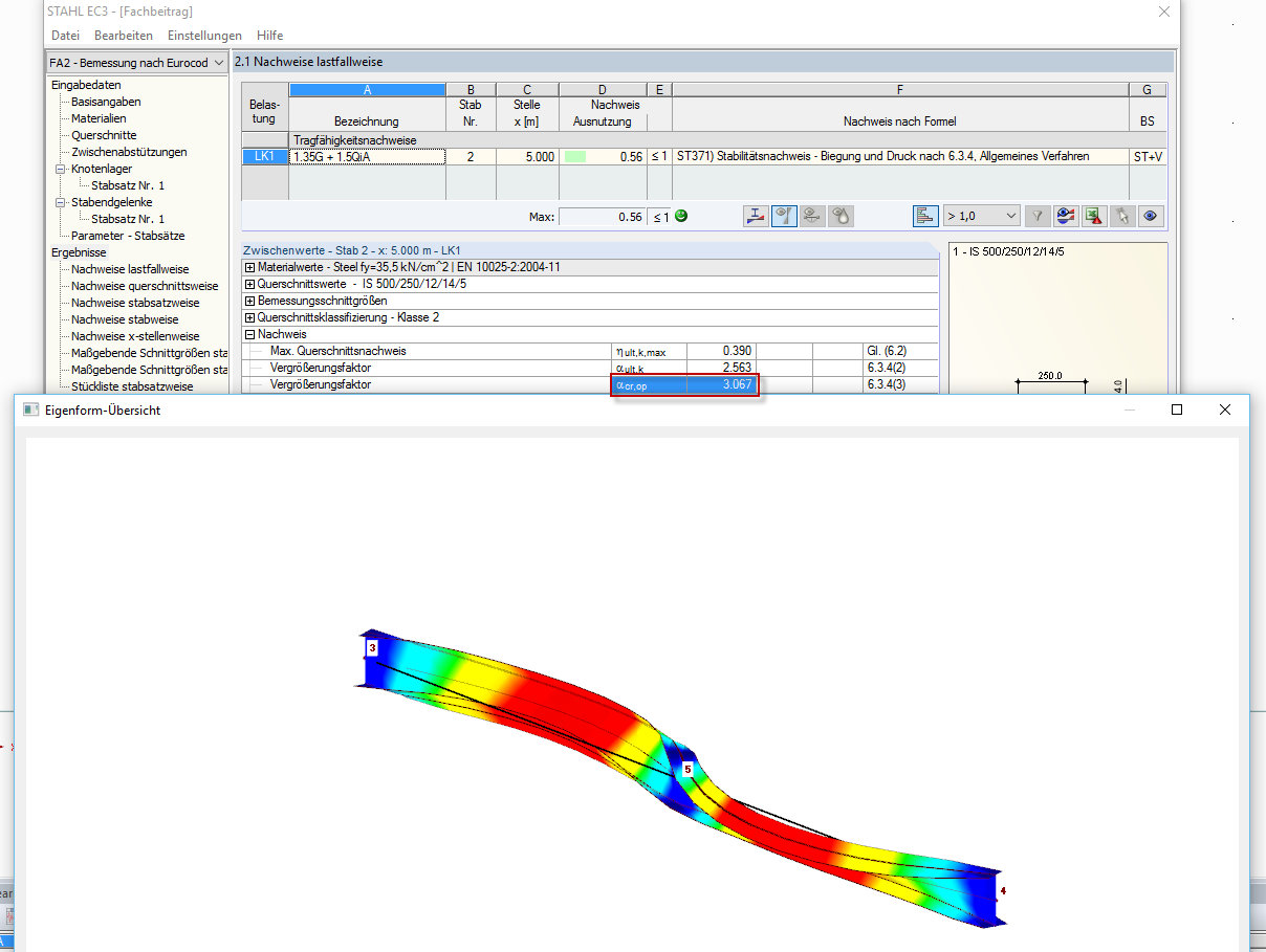 Results and Mode Shape of EC-3 Design