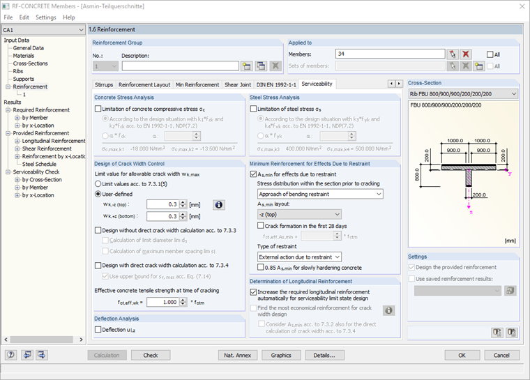Options for the Minimum Reinforcement in the RF-CONCRETE Members Module