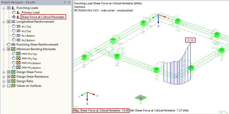 Maximum Value of Shear Force in Critical Perimeter at Wall Corner