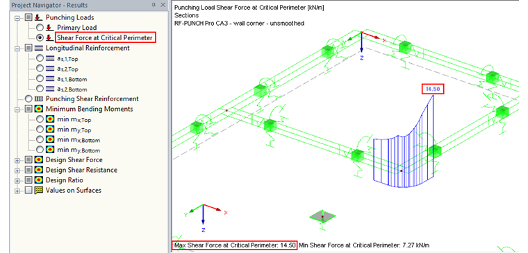 Maximum Value of Shear Force in Critical Perimeter at Wall Corner