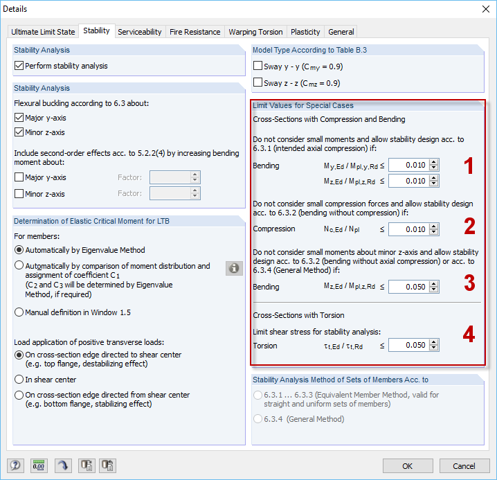 Definition of Limit Values for Special Cases