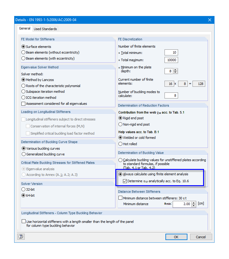 Calculate Critical Load Factor Analytically or Use it from FEM Calculation